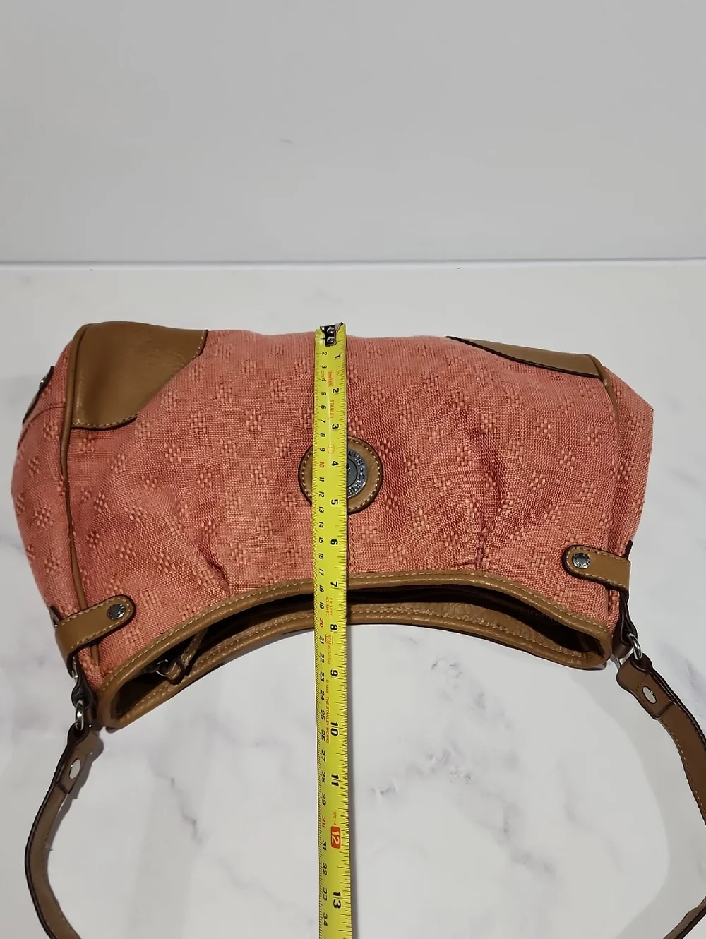 Caribban Joe Shoulder Brown & Peach Bag